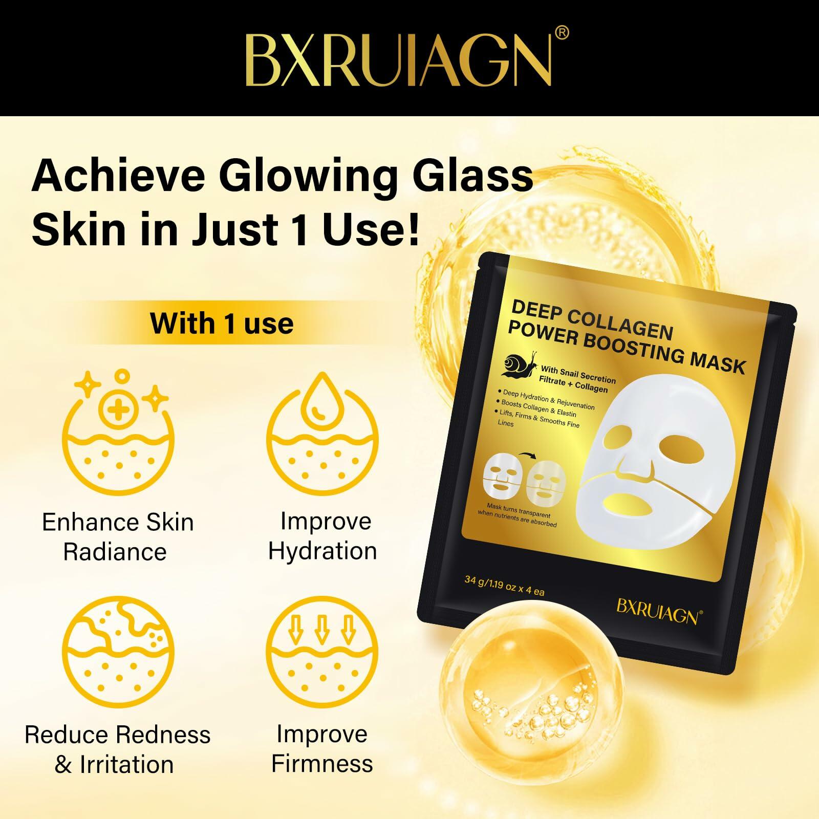 Snail Mucin Face Mask 96 Hydrogel Korean Skin Care 4pcs