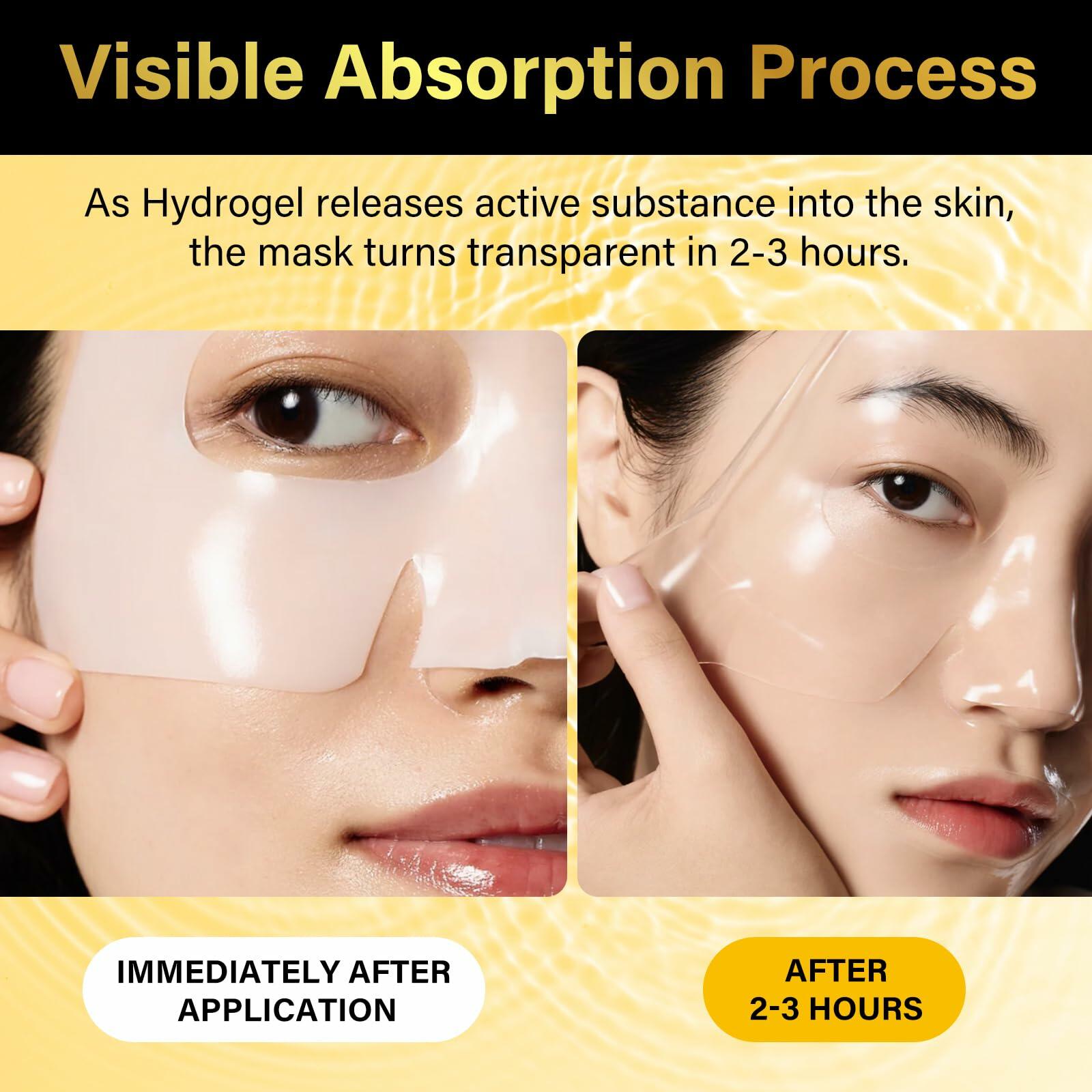 Snail Mucin Face Mask 96 Hydrogel Korean Skin Care 4pcs